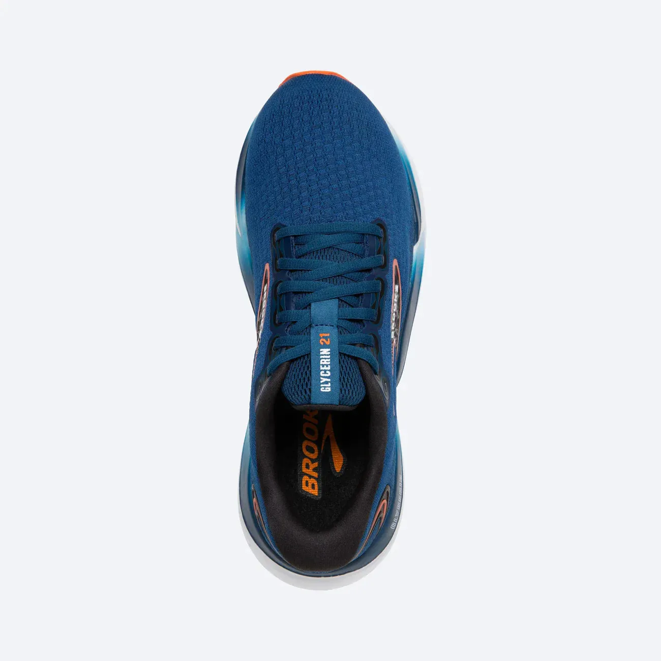 Brooks Men's Glycerin 21 2E WIDE- Blue Opal/Black/Nasturtium
