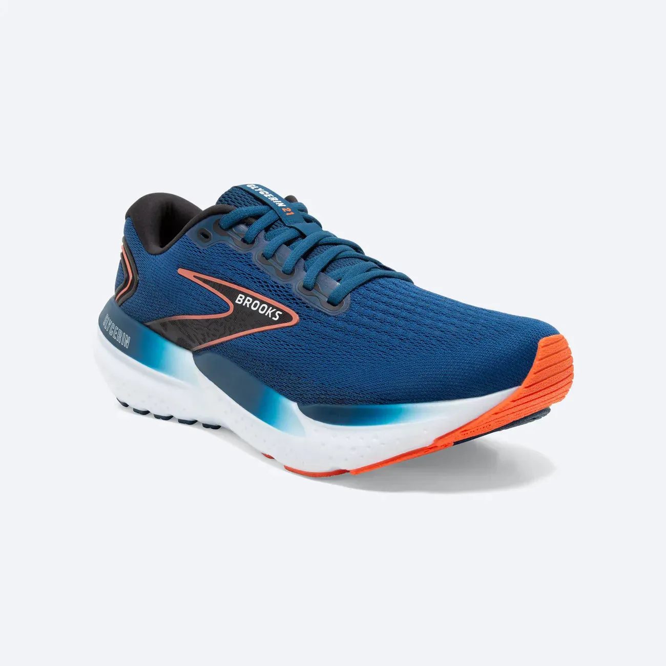Brooks Men's Glycerin 21 2E WIDE- Blue Opal/Black/Nasturtium