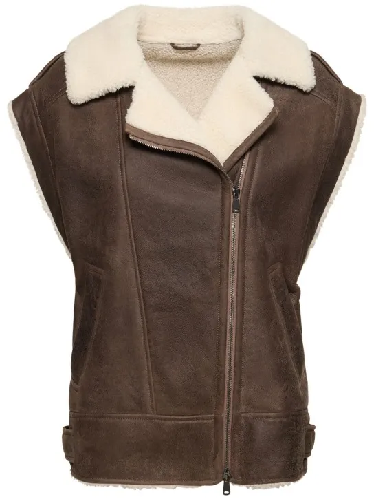 Brunello Cucinelli   Suede shearling vest 