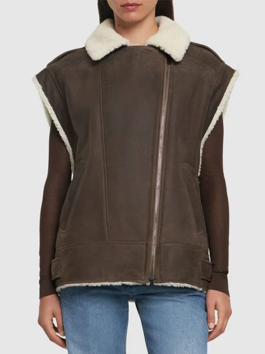 Brunello Cucinelli   Suede shearling vest 