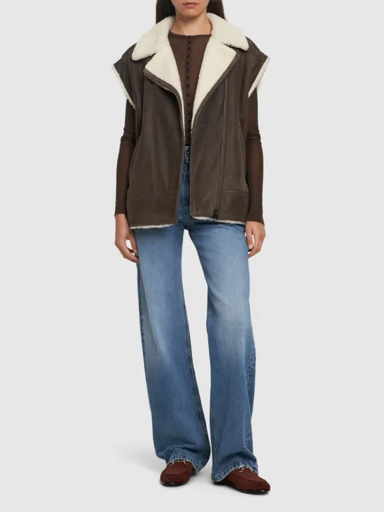 Brunello Cucinelli   Suede shearling vest 