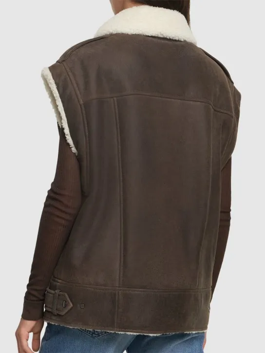 Brunello Cucinelli   Suede shearling vest 