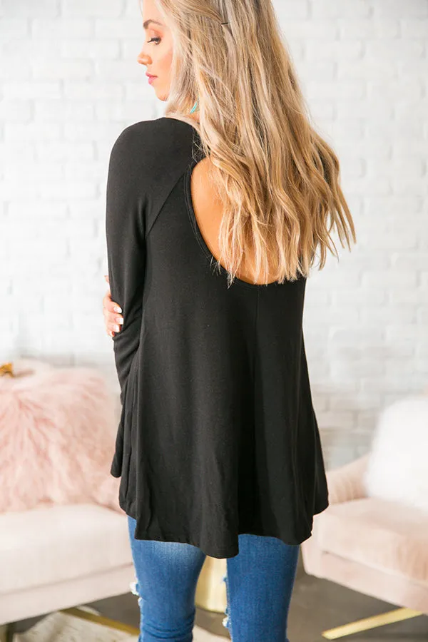 Cool Girl Cut Out Top in Black