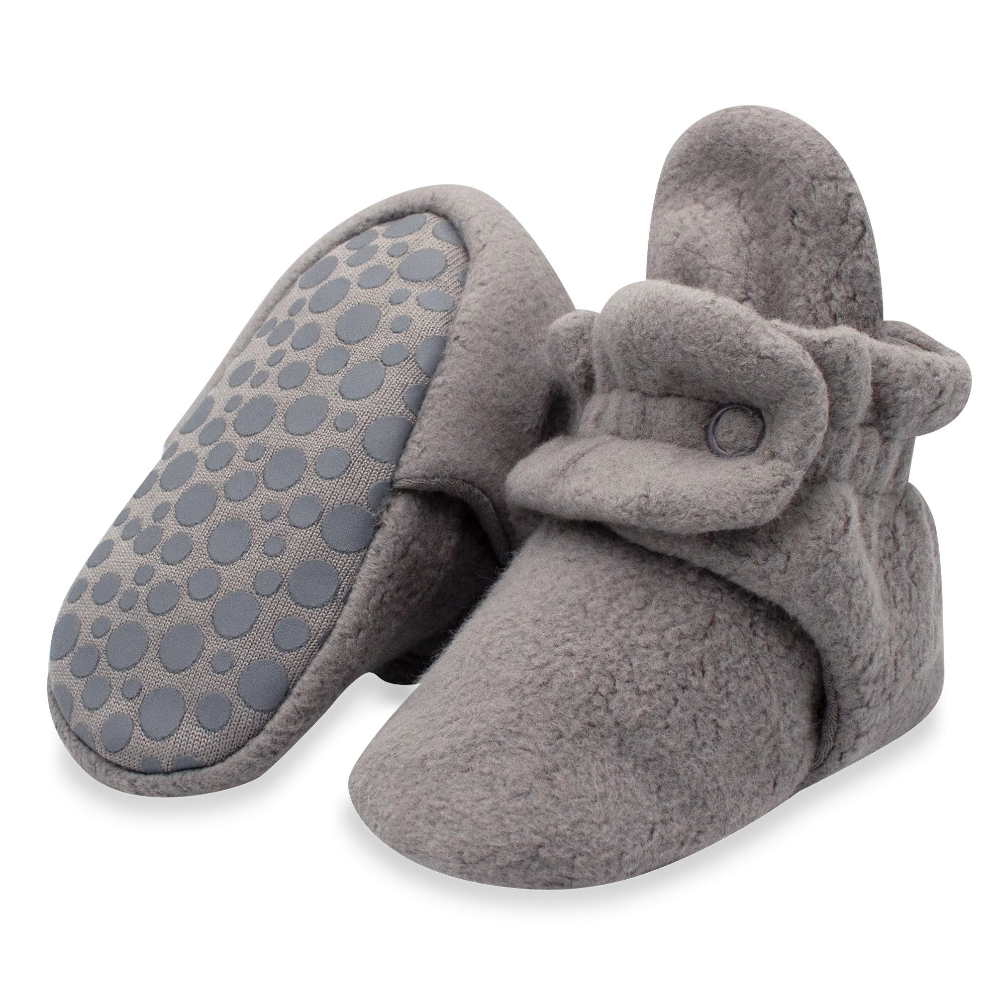 Cozie Fleece Gripper Baby Bootie - Gray