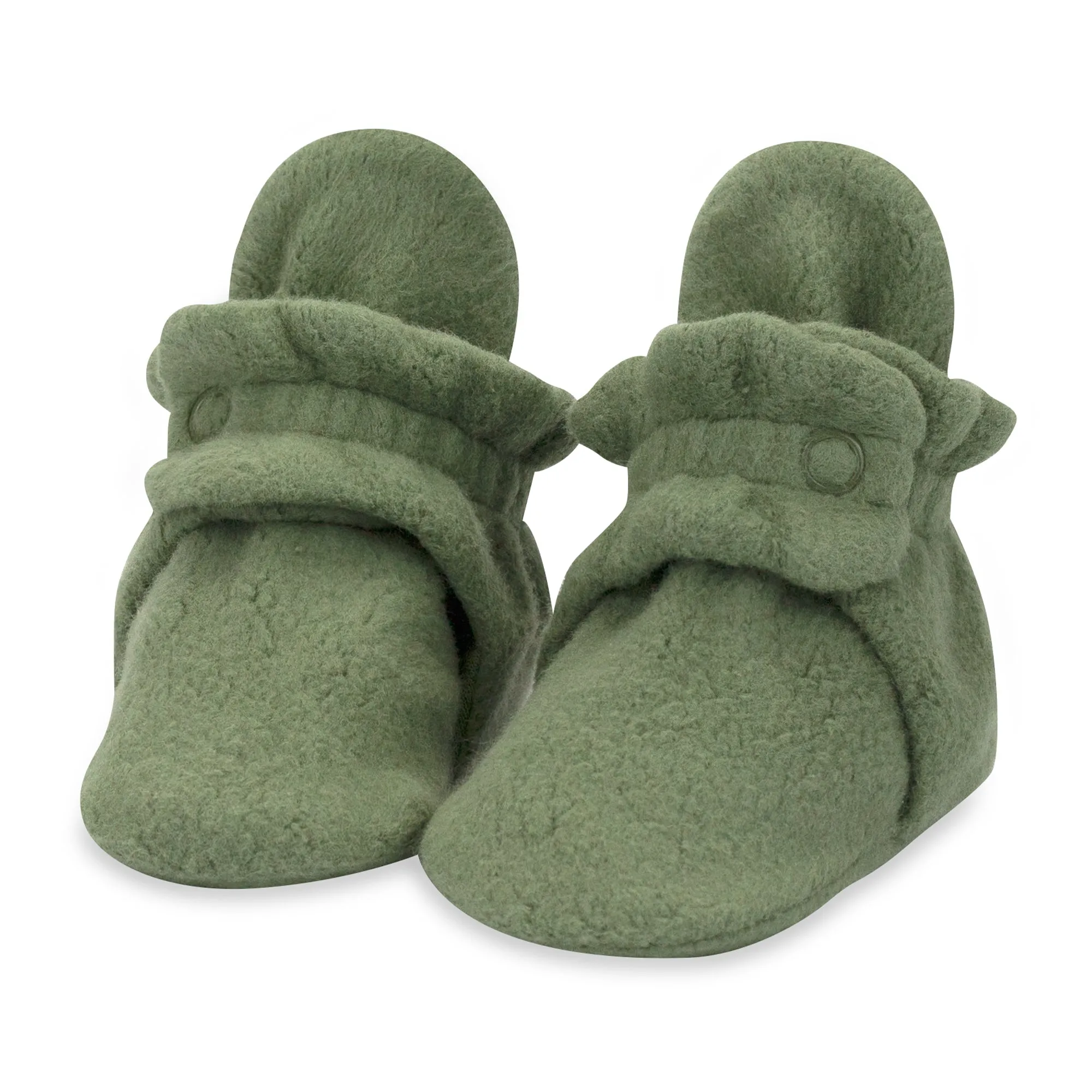 Cozie Fleece Gripper Baby Bootie - Olive