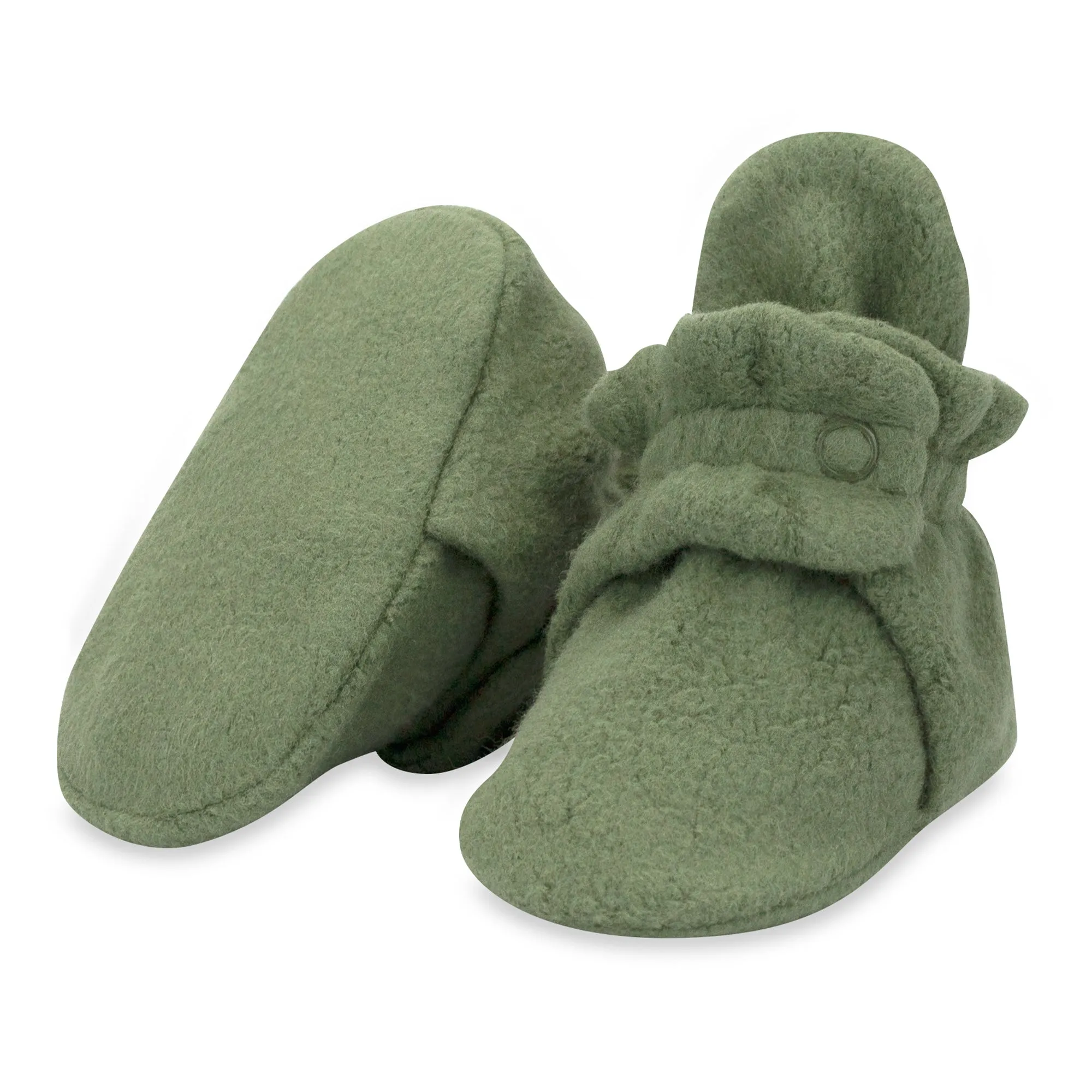 Cozie Fleece Gripper Baby Bootie - Olive