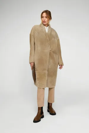 Cream Shearling Coat