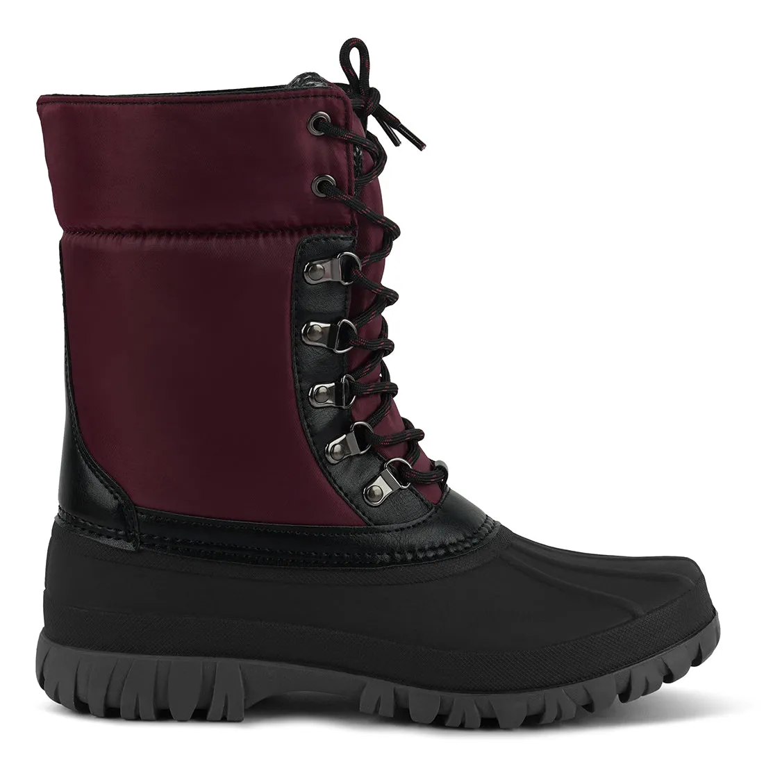 Delphine Knitted Collar Lace Up Boots