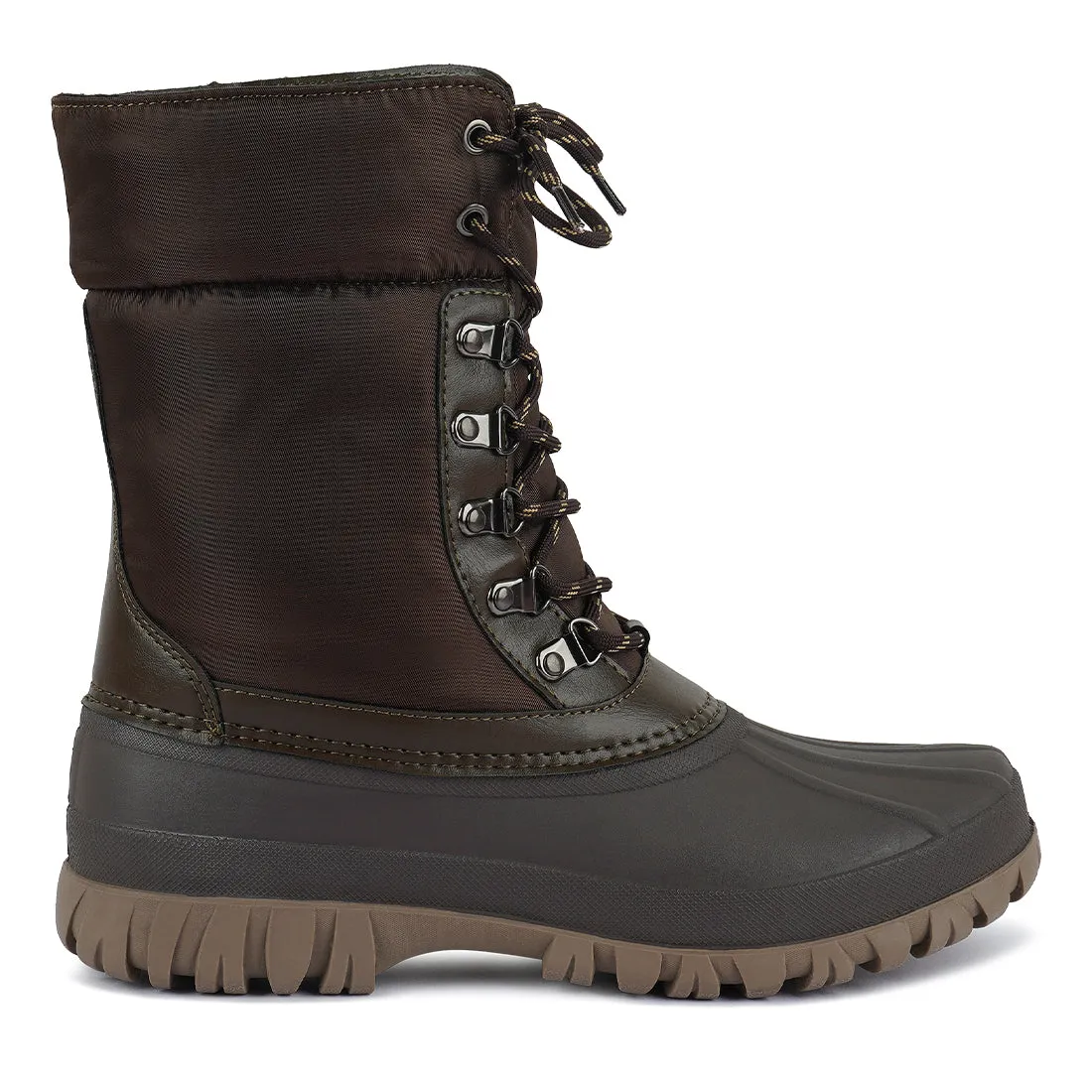 Delphine Knitted Collar Lace Up Boots
