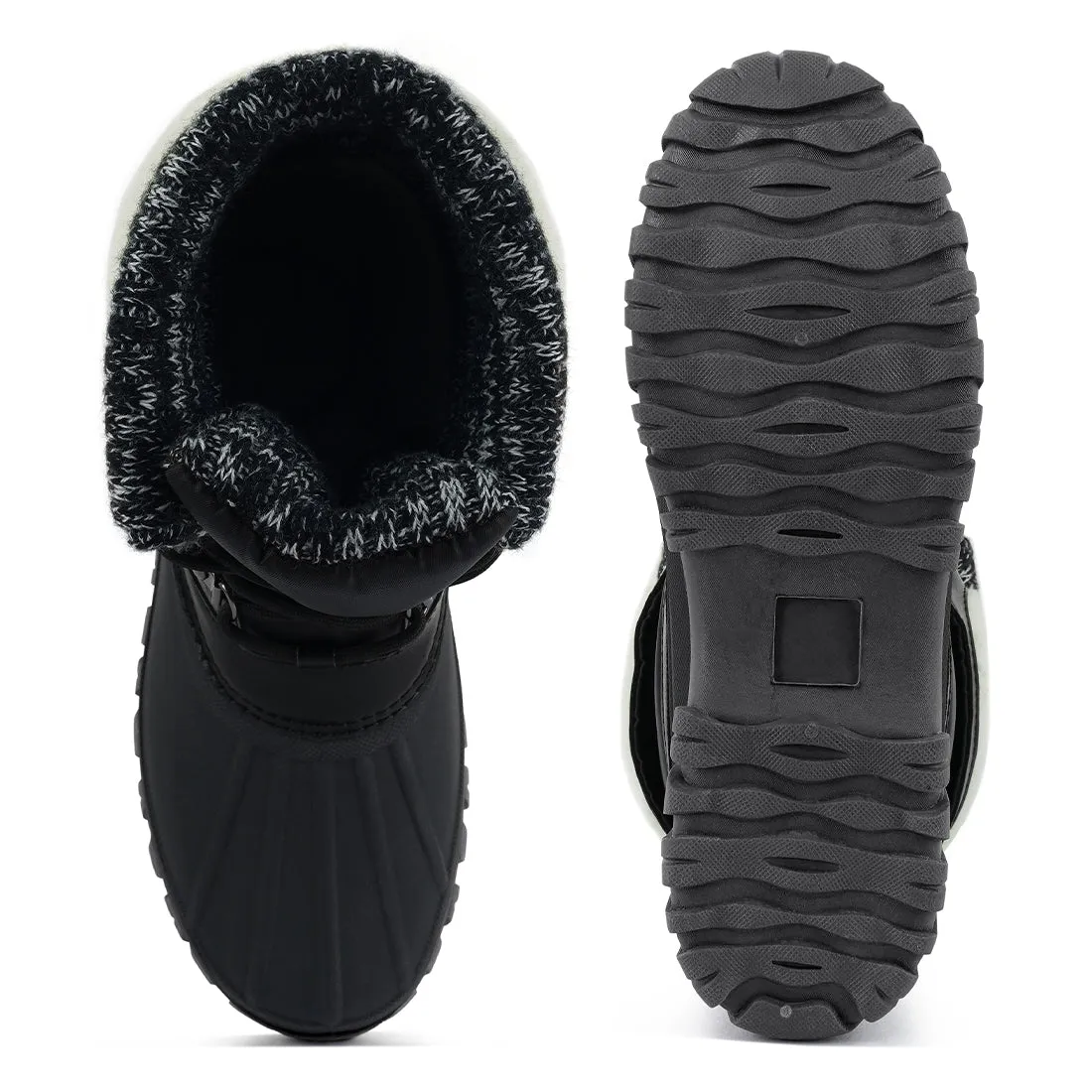 Delphine Knitted Collar Lace Up Boots