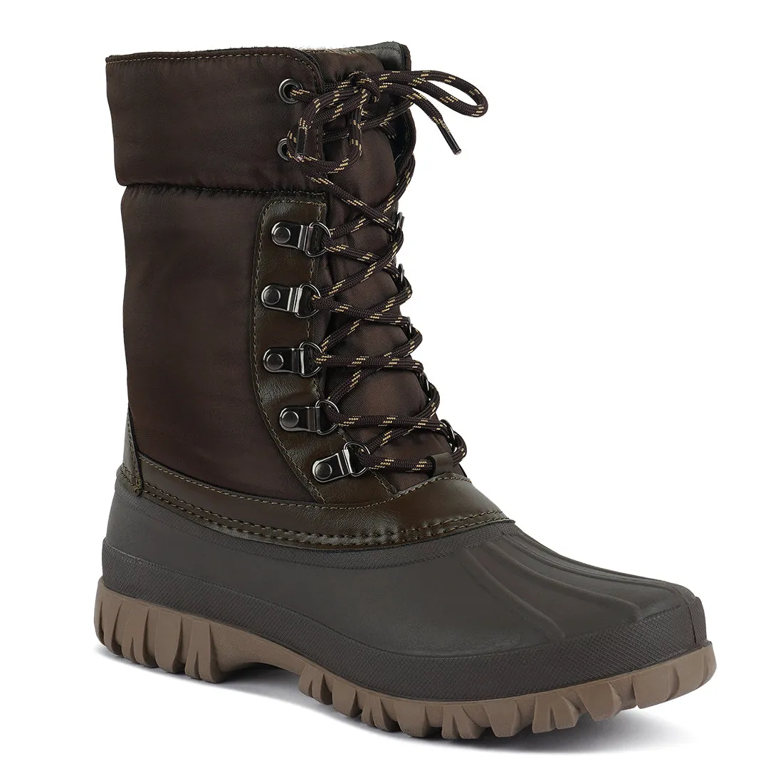 Delphine Knitted Collar Lace Up Boots