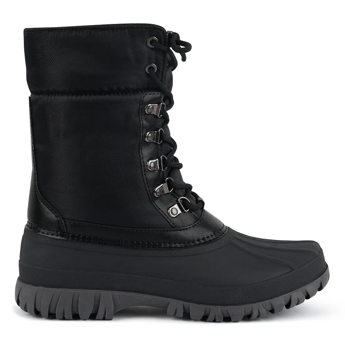 Delphine Knitted Collar Lace Up Boots
