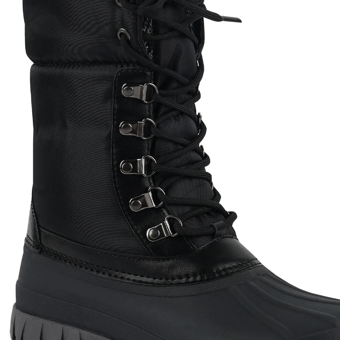 Delphine Knitted Collar Lace Up Boots