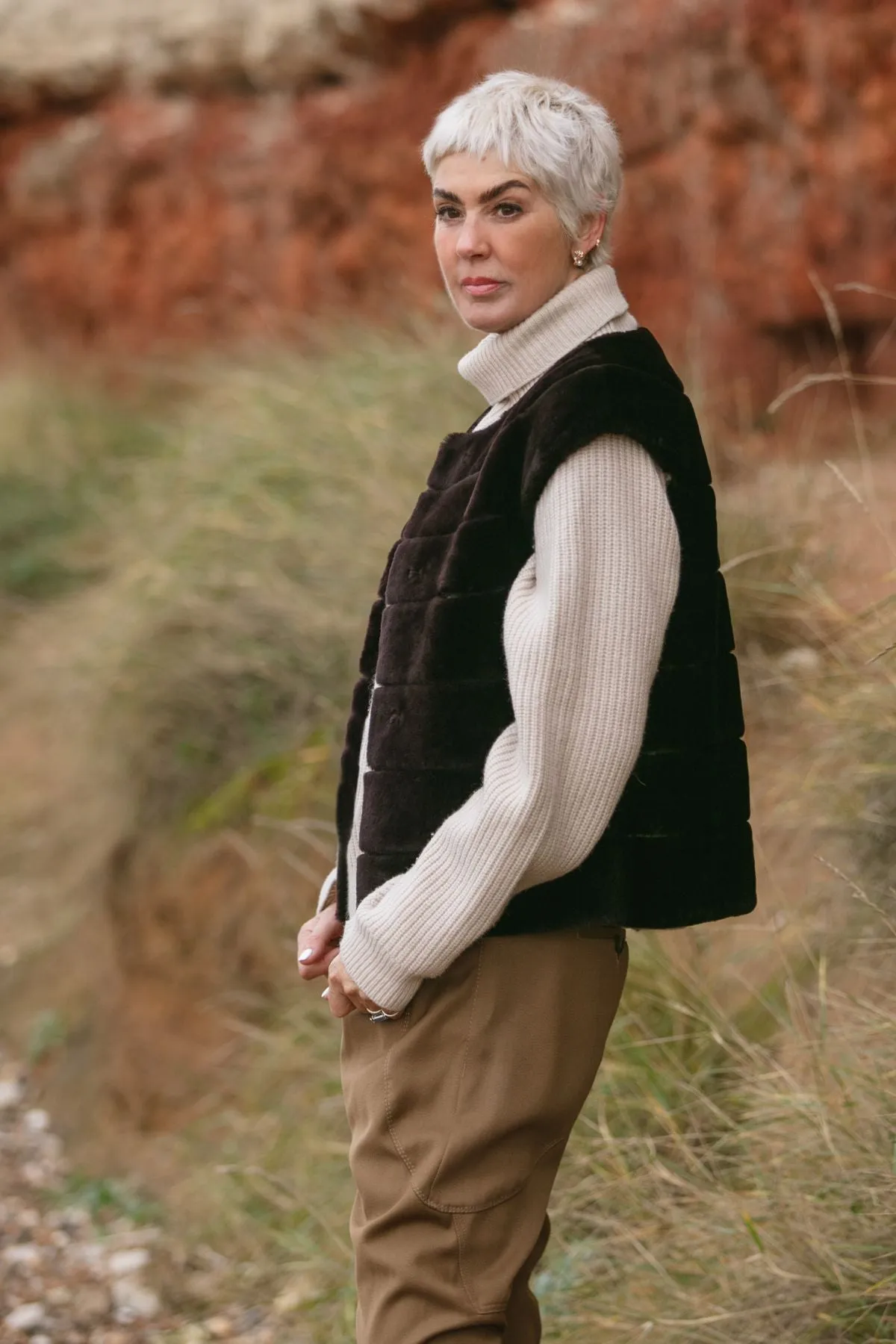 Edie Shearling Waistcoat