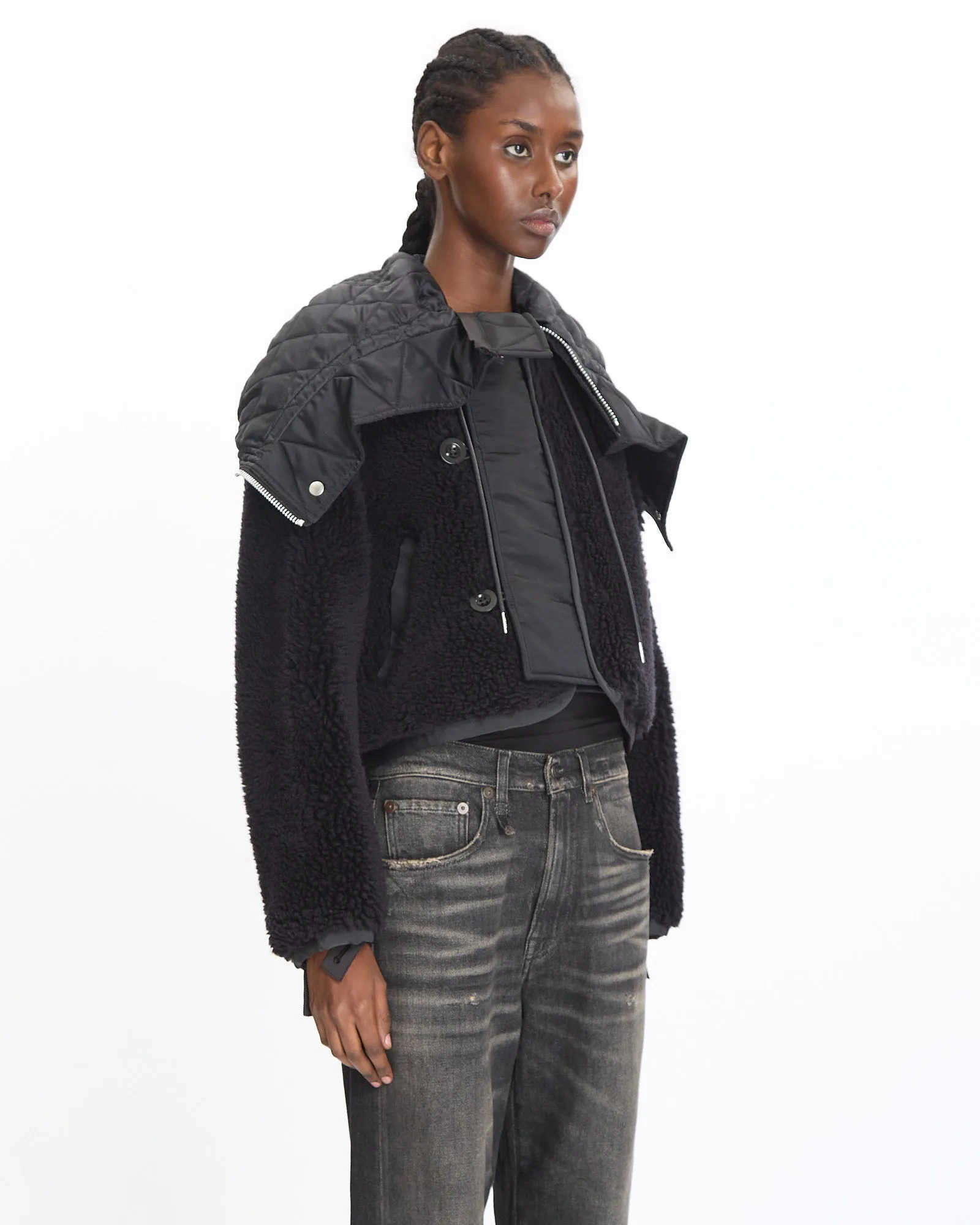 Faux Shearling x Nylon Blouson