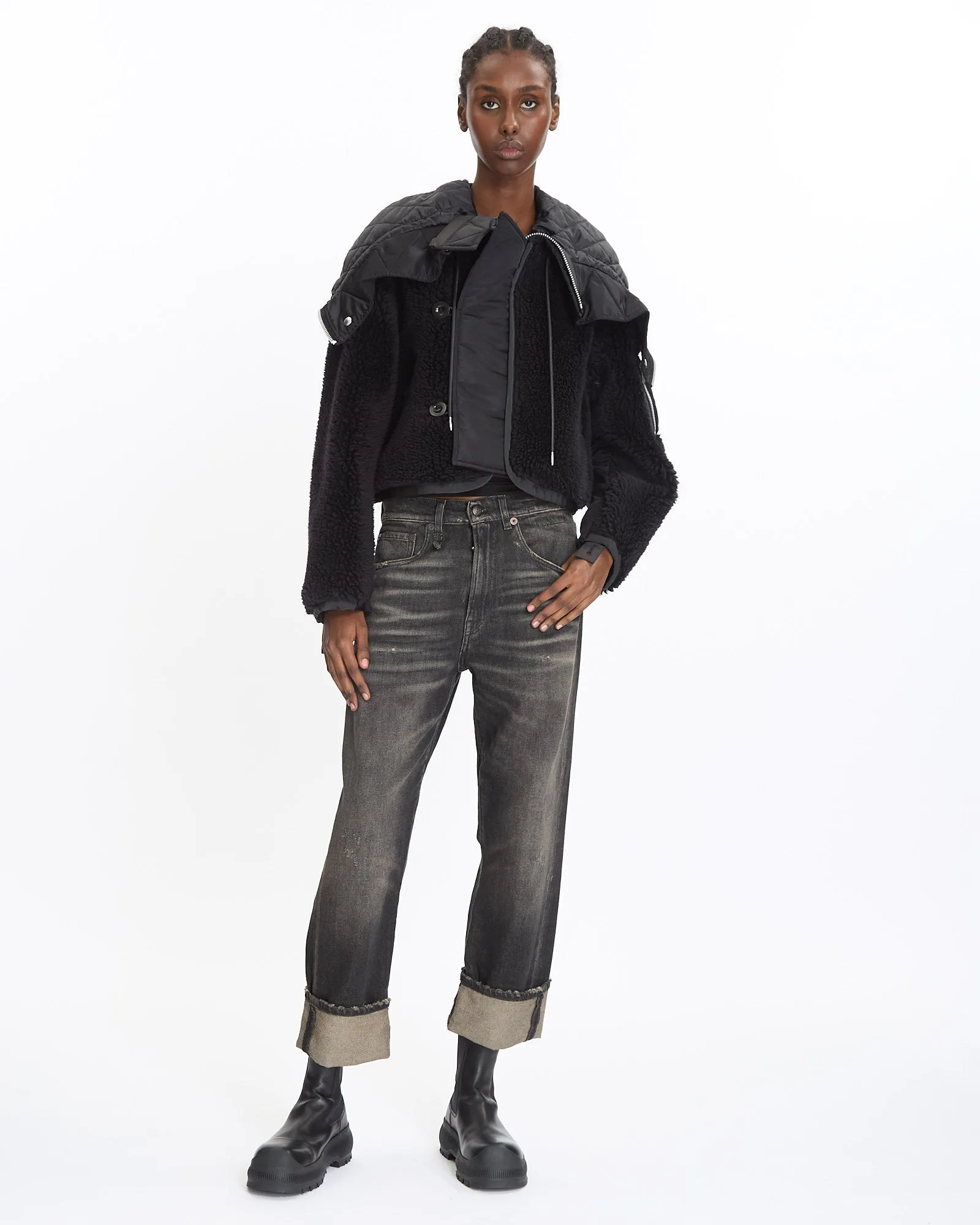 Faux Shearling x Nylon Blouson