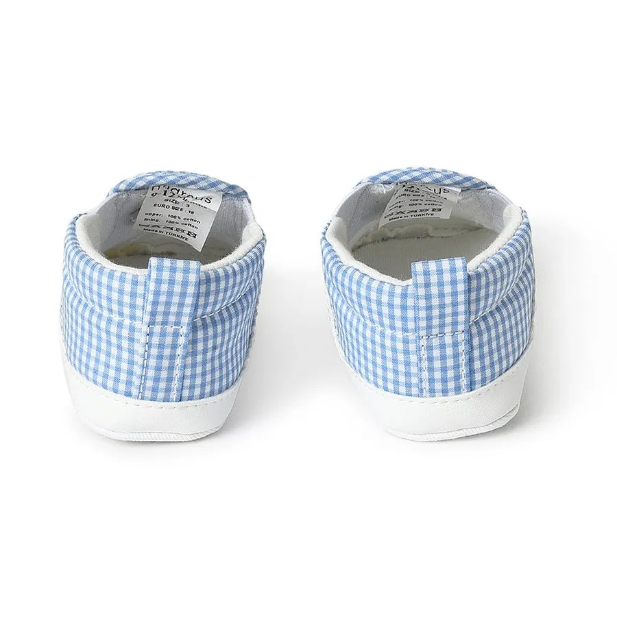 Fave Unisex Light Blue Woven Booties