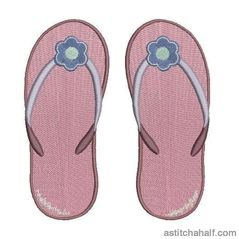 Flowery Flip Flops