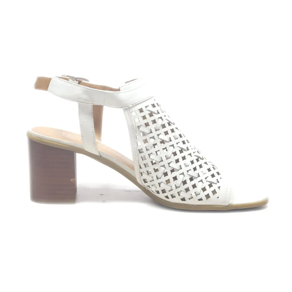 Franco Sarto Peep Toe Leather White Colour For Women