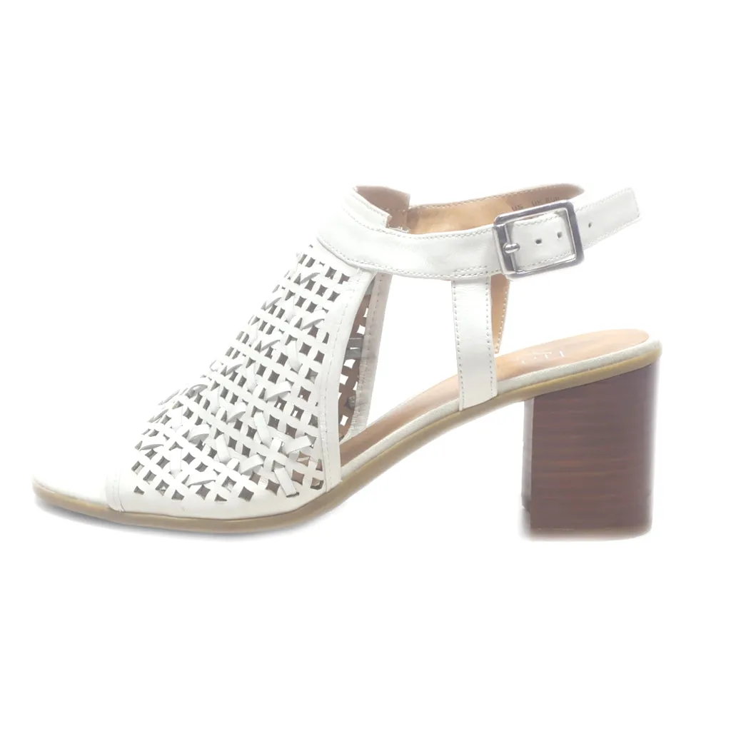 Franco Sarto Peep Toe Leather White Colour For Women