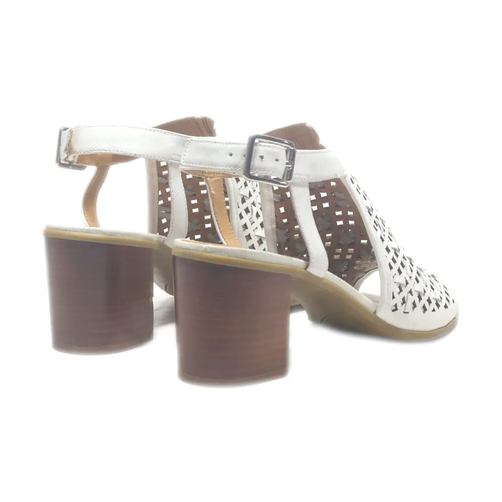 Franco Sarto Peep Toe Leather White Colour For Women