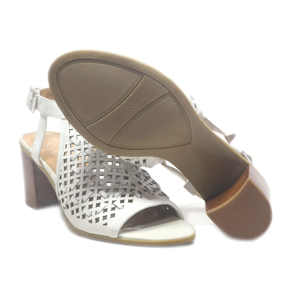 Franco Sarto Peep Toe Leather White Colour For Women