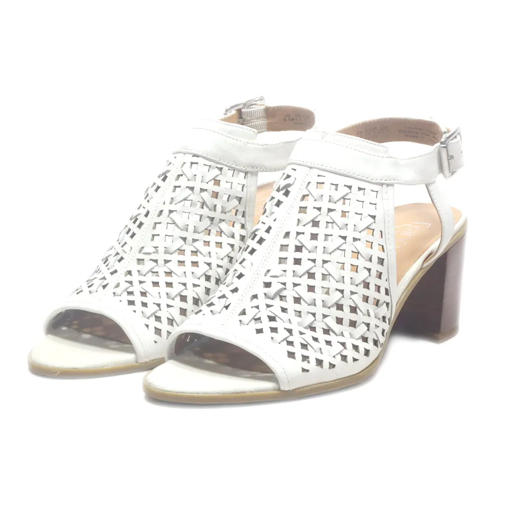 Franco Sarto Peep Toe Leather White Colour For Women