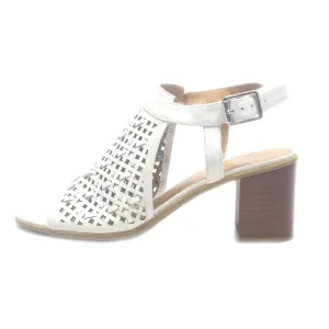 Franco Sarto Peep Toe Leather White Colour For Women