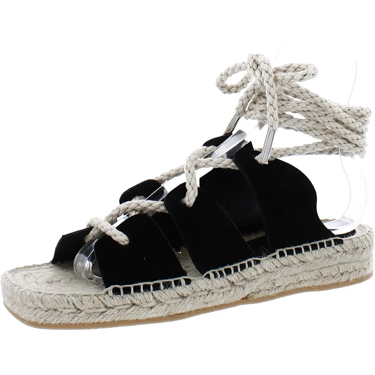 Freda Salvador Womens Lucy Suede Ankle Tie Espadrilles