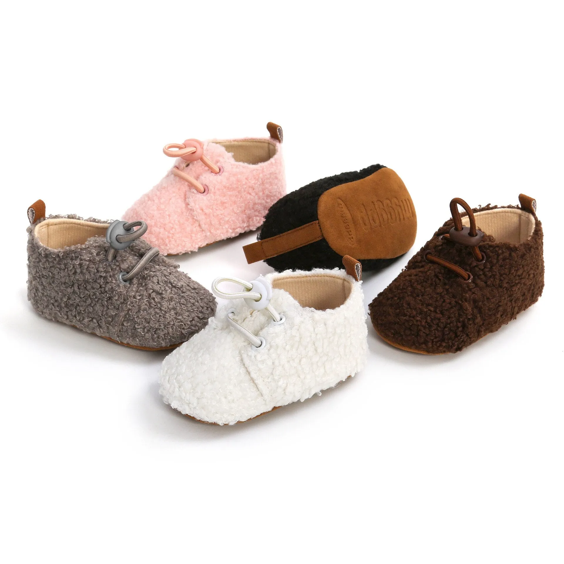 Fuzzy Lamb Baby Booties