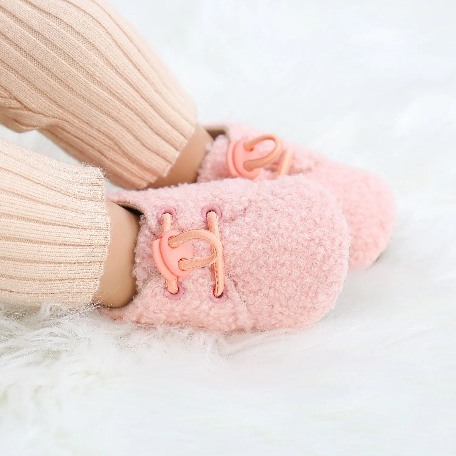 Fuzzy Lamb Baby Booties
