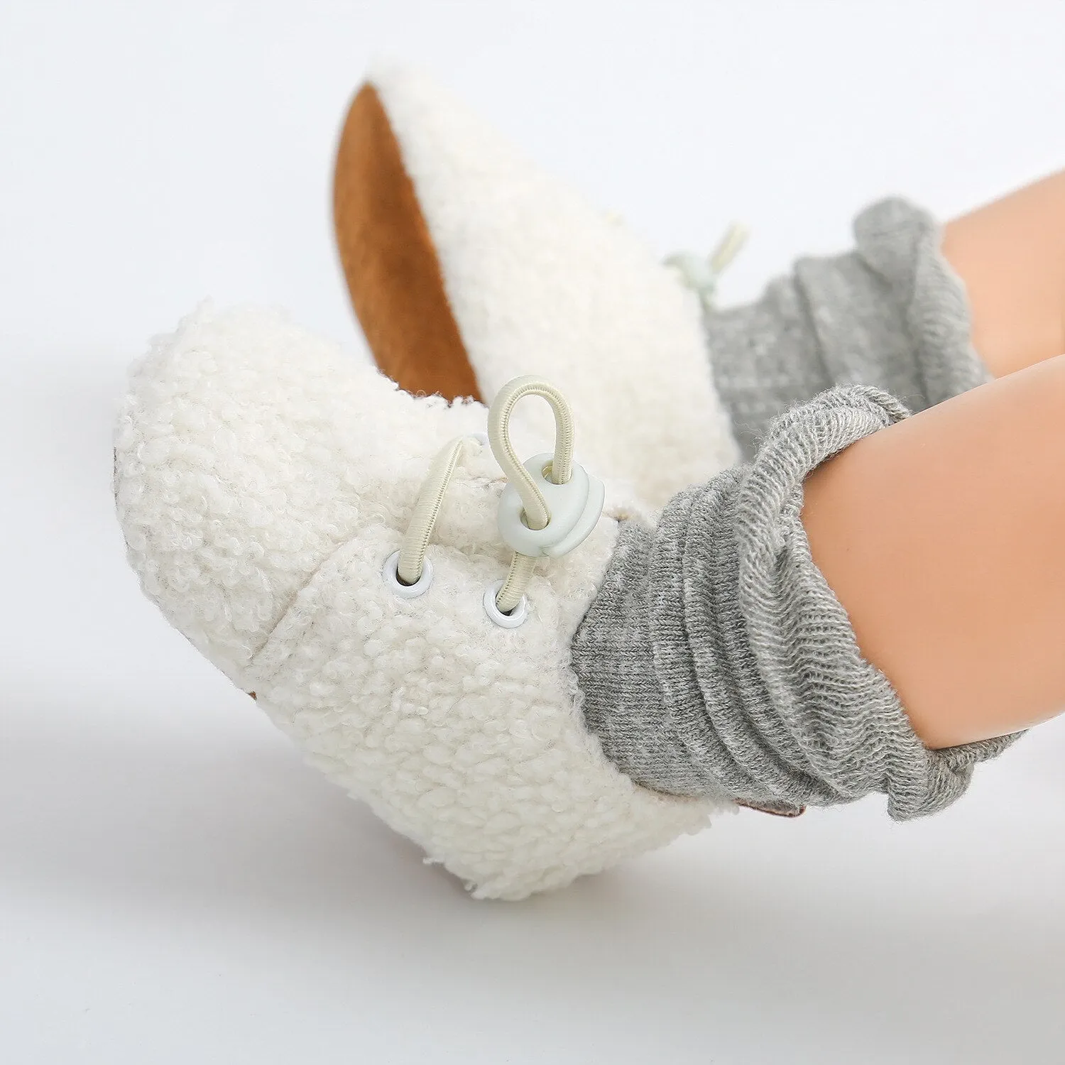 Fuzzy Lamb Baby Booties