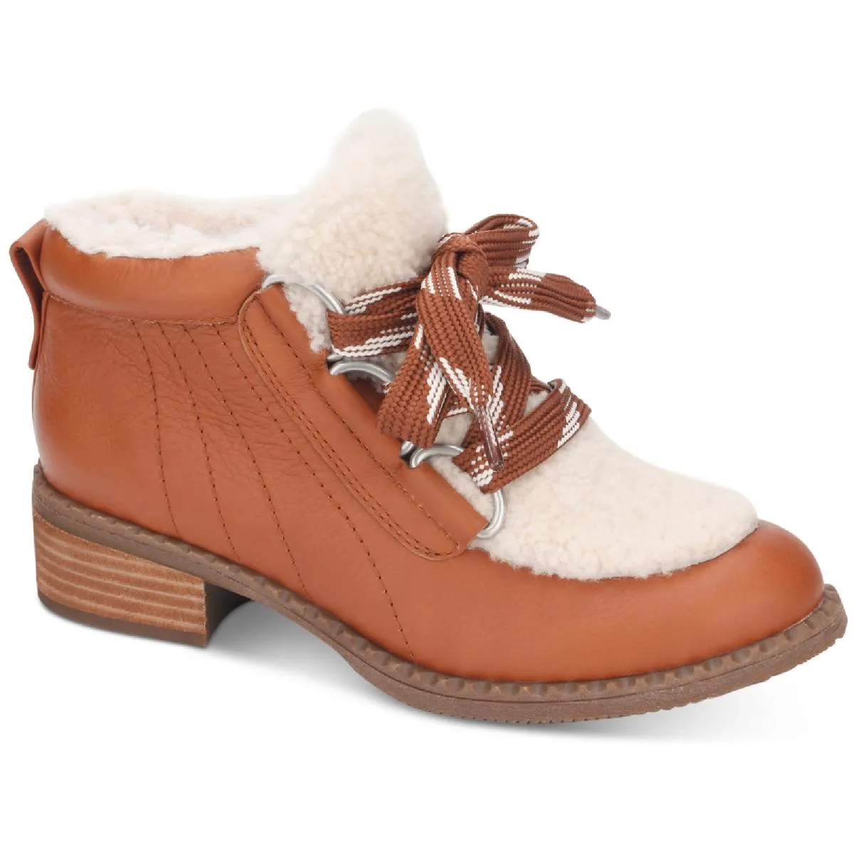 Gentle Souls by Kenneth Cole Womens Best Stitch Leather Shearling Shooties