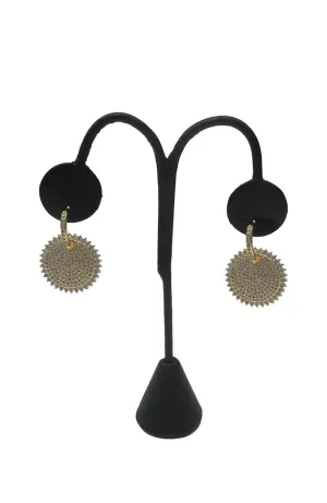 Gold Pave Circle on Circle Hoop Earrings