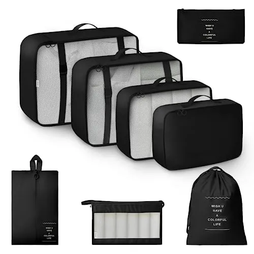 GRANNY SAYS 8 Set Packing Cubes for Carry on Suitcase, Travel Bags Organizer for Luggage, Suitcase Organizer Bags Set, Travel Packing Cubes Luggage Organizer, Travel Essentials Travel Bag