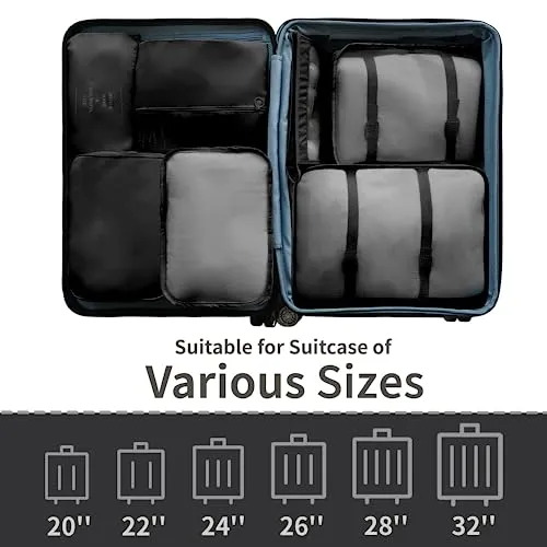 GRANNY SAYS 8 Set Packing Cubes for Carry on Suitcase, Travel Bags Organizer for Luggage, Suitcase Organizer Bags Set, Travel Packing Cubes Luggage Organizer, Travel Essentials Travel Bag