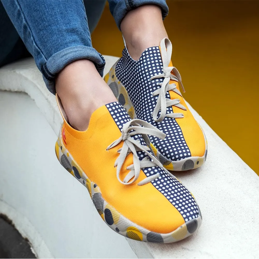 Grey & Yellow Mijas Women-US Local Delivery