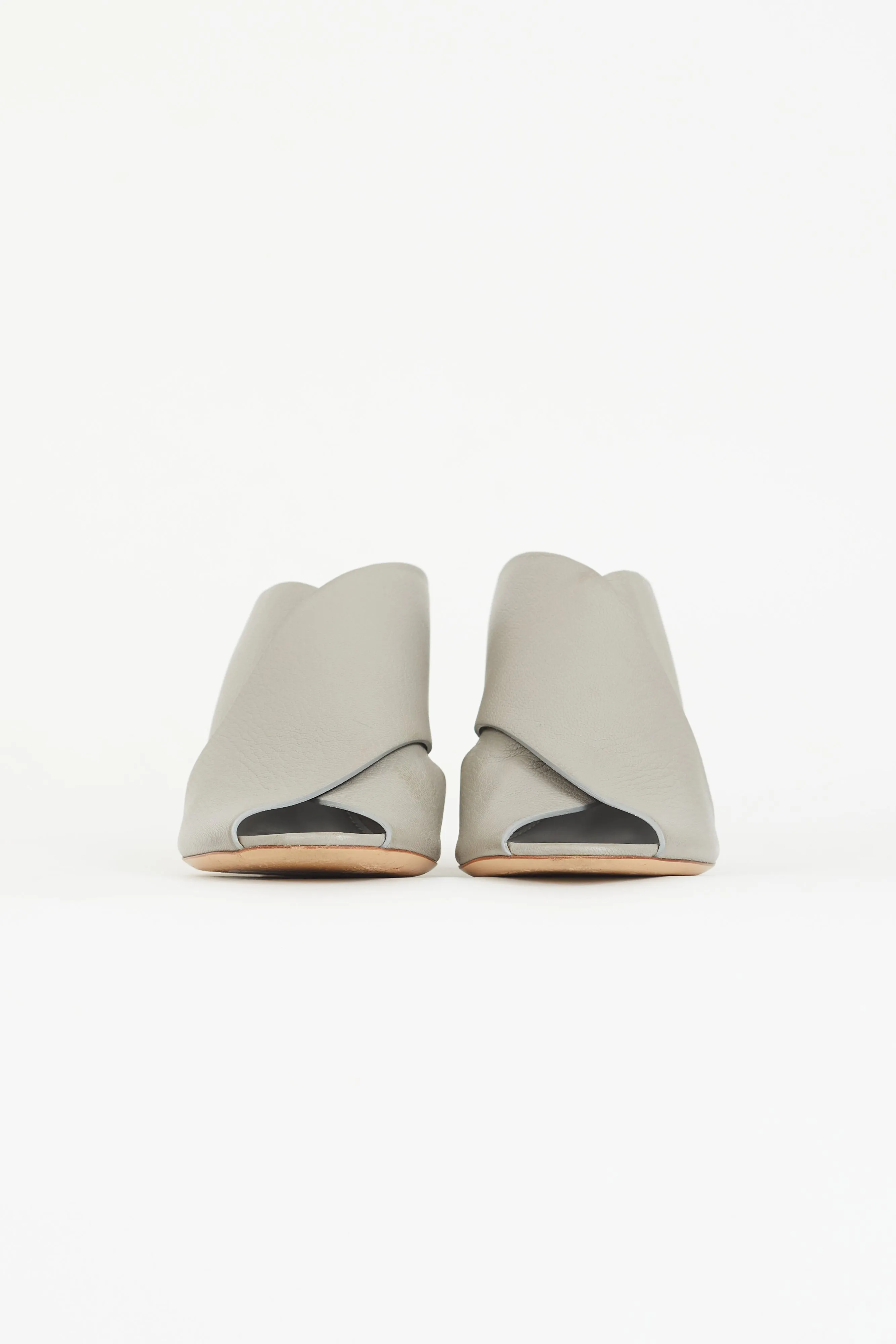 Grey Lasa 70 Pillar Heel Mule