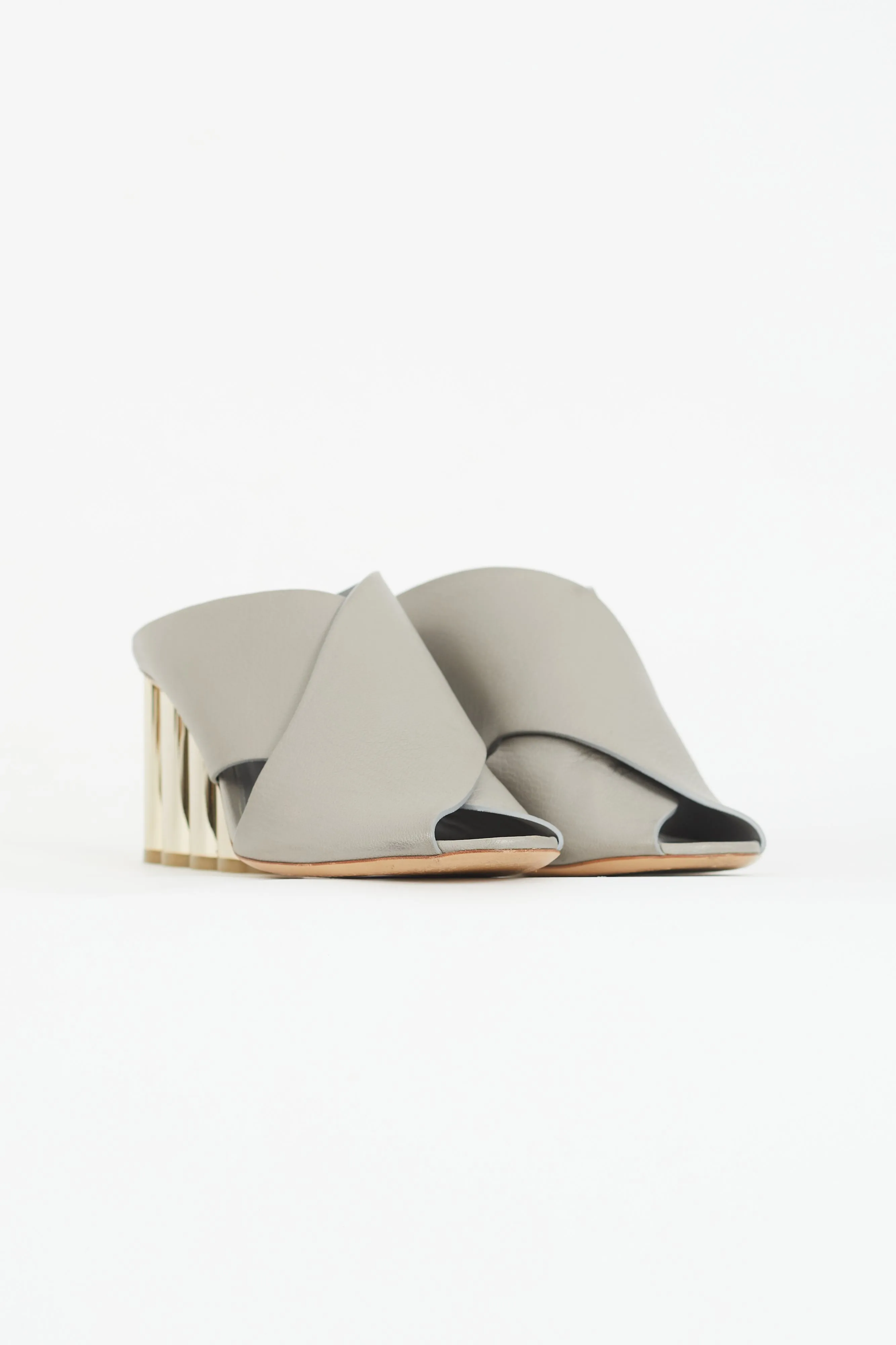 Grey Lasa 70 Pillar Heel Mule