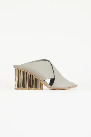 Grey Lasa 70 Pillar Heel Mule