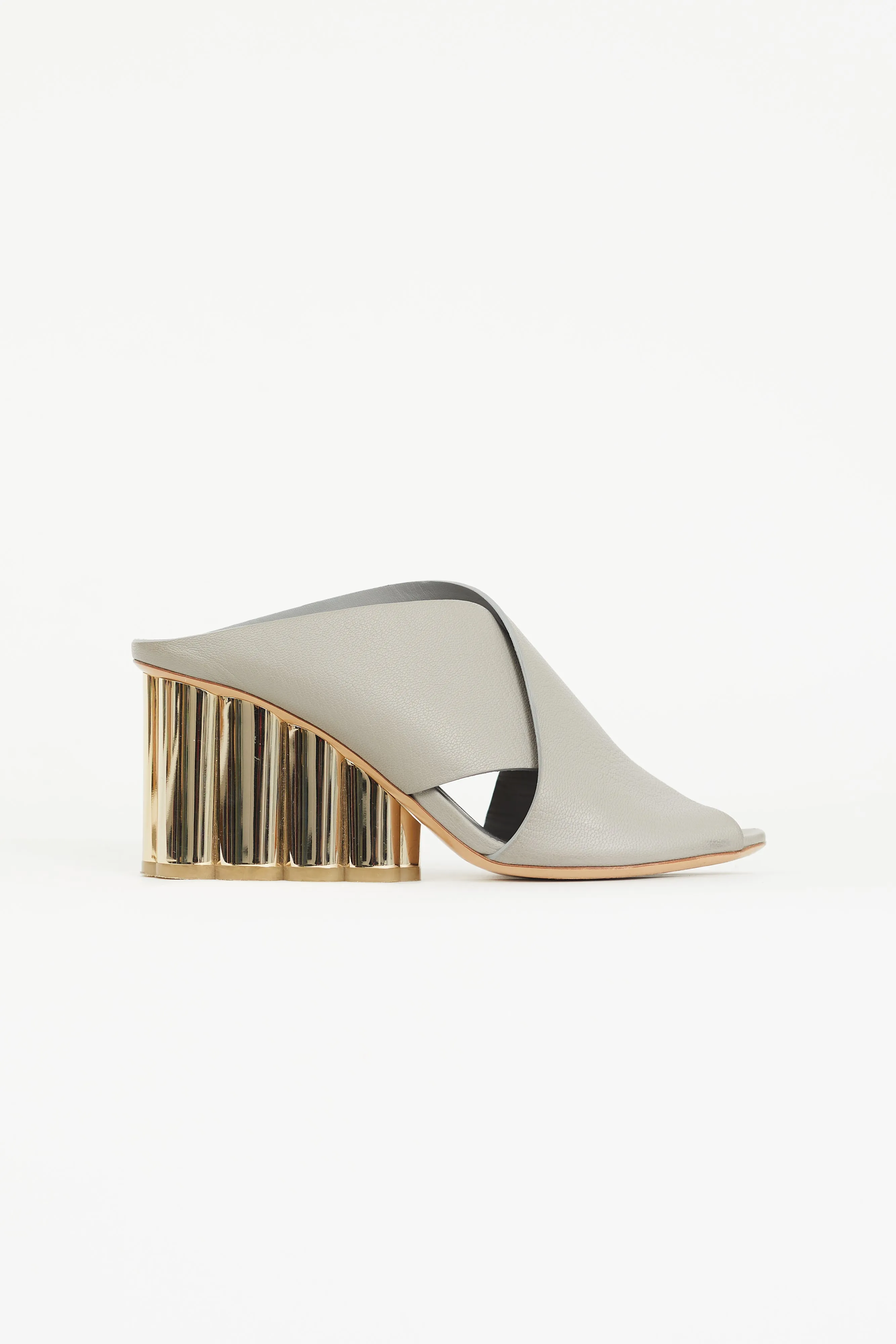 Grey Lasa 70 Pillar Heel Mule