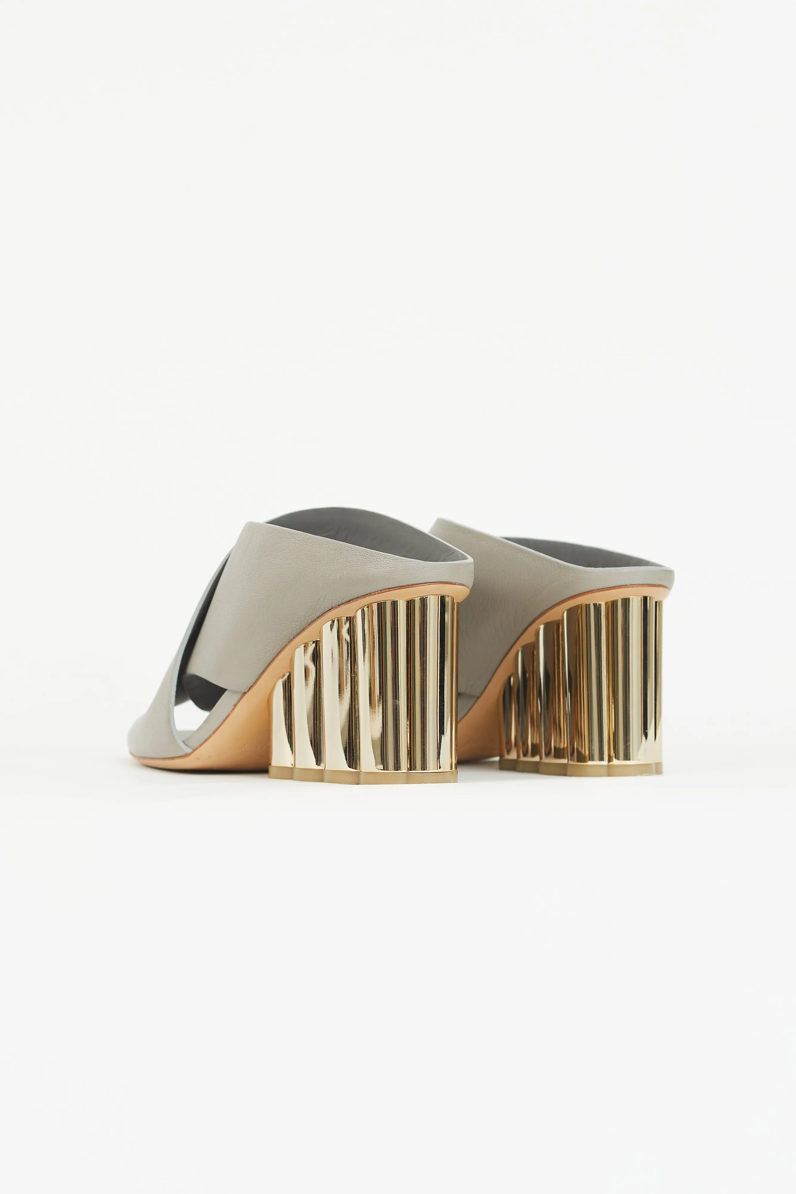 Grey Lasa 70 Pillar Heel Mule