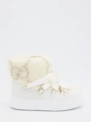 Gucci Wool-effect Booties In Ivory
