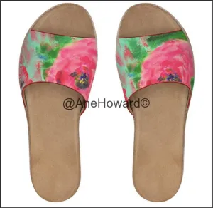 Handcrafted Springtime in California Leather Sliders