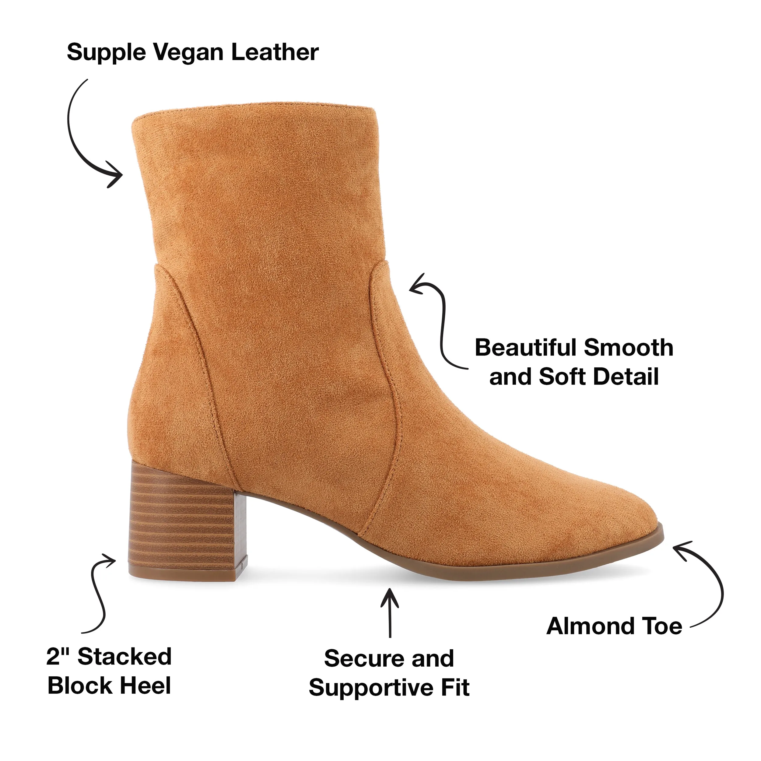 HAYVEN ALMOND TOE BOOTIES IN WIDE