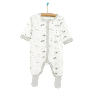 HelloBaby Newborn Baby Boy Footed Jumpsuit - Ecru