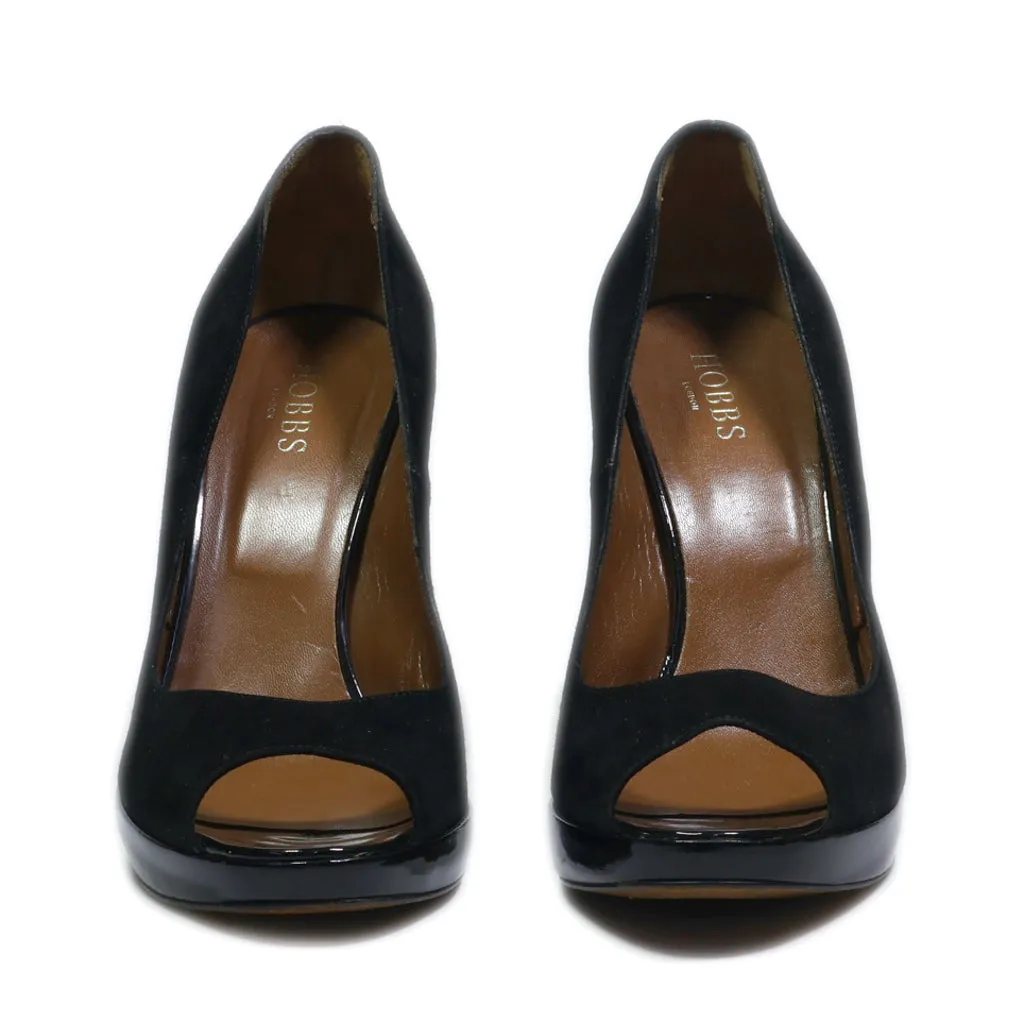 Hobbs Peep Toe Suede Black Colour For Women