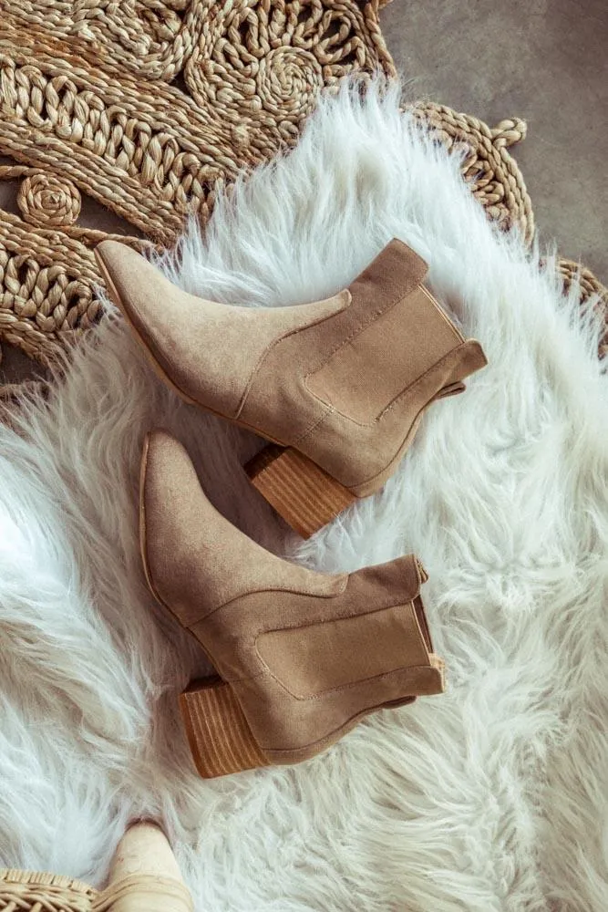 Holly Ankle Booties in Taupe - Final Sale