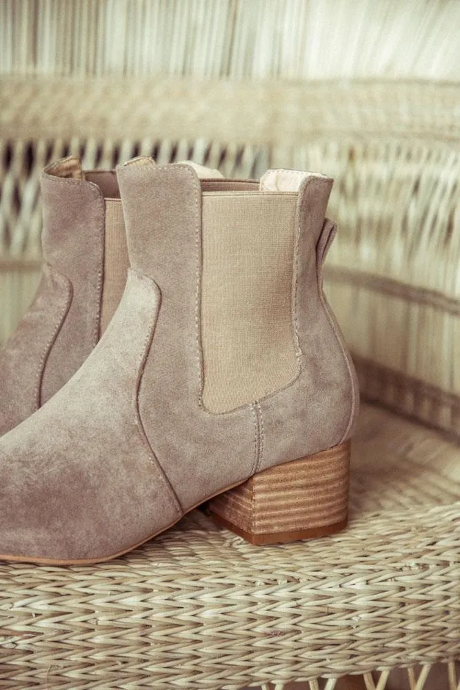 Holly Ankle Booties in Taupe - Final Sale