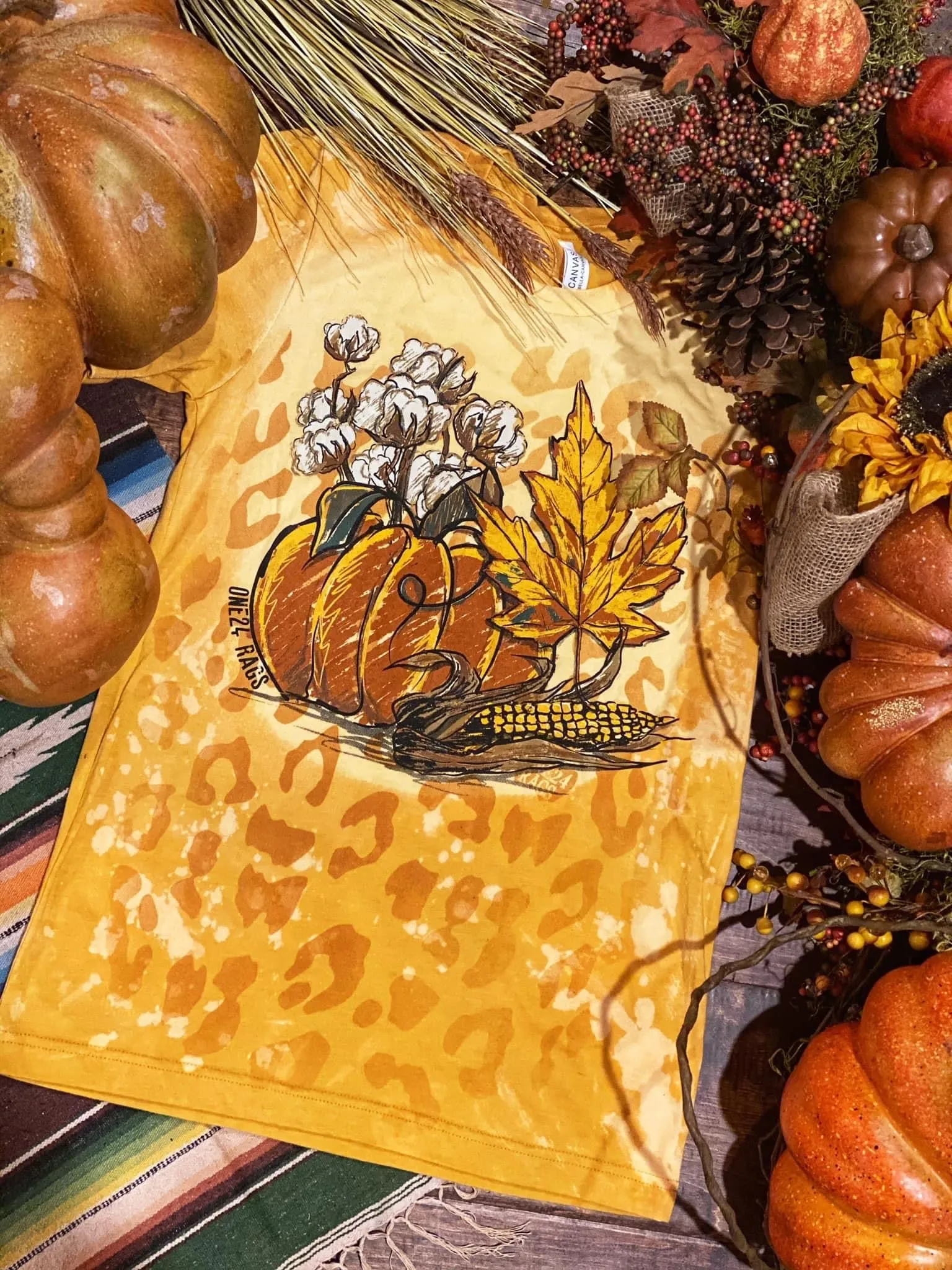 In Awe Of Autumn Hand-Drawn Pumpkin Harvest Fall Tee